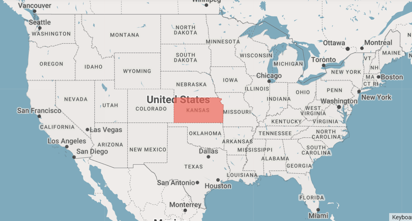 Screenshot of BrightStar Home Care territories available for future franchisees.