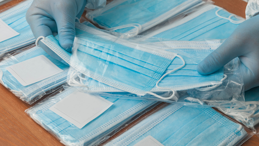 Blue face masks